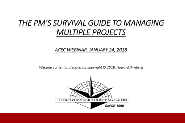 The PM's Survival Guide to Managing Multiple Projects